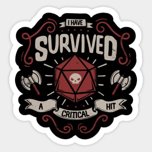 Critical hit D20 - Dungeons and dragons - Rpg Sticker